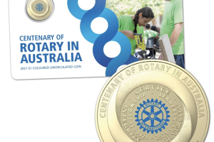 2021 $1 Centenary of Rotary in Australia coloured coin